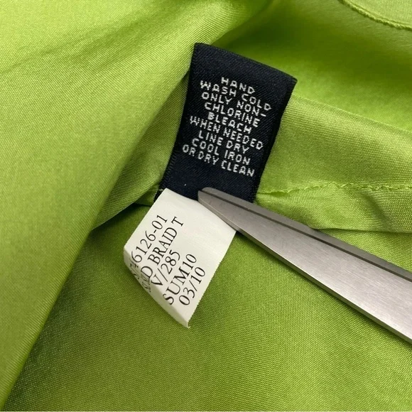 Banana Republic 100% Silk Tank Top Blouse Green Braided Straps Women Size Small - Picture 4 of 11